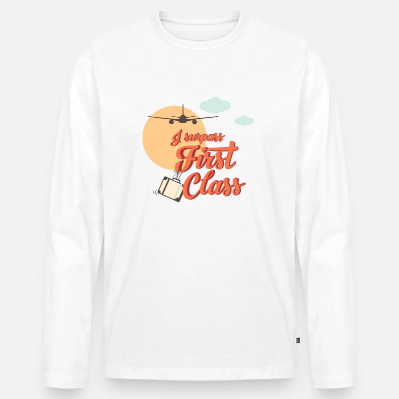 Ich übertreffe first class - Männer Premium Bio Langarmshirt - Weiß