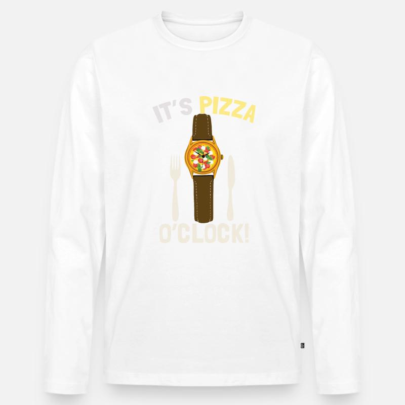 C’est Pizza O’Clock - T-shirt manches longues Premium bio Homme - blanc