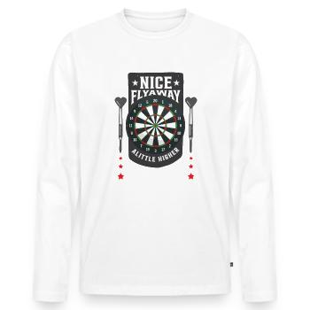 Dart Player Bullseye Funny Darts - Men's Premium Organic Long Sleeve Shirt - white - Front - Nico (187cm)