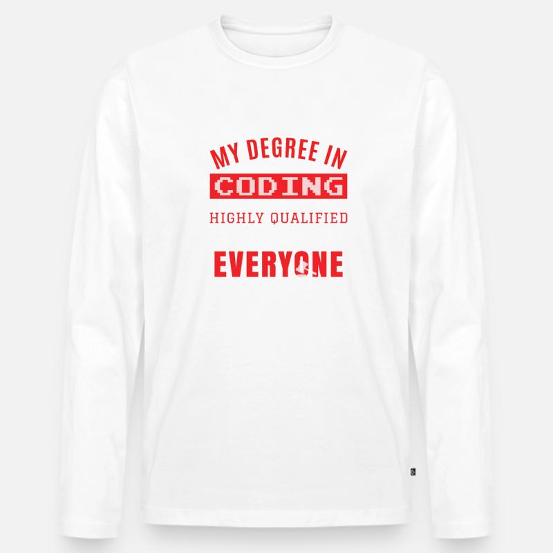 Coding Humor Coder Programmierer - Männer Premium Bio Langarmshirt - Weiß