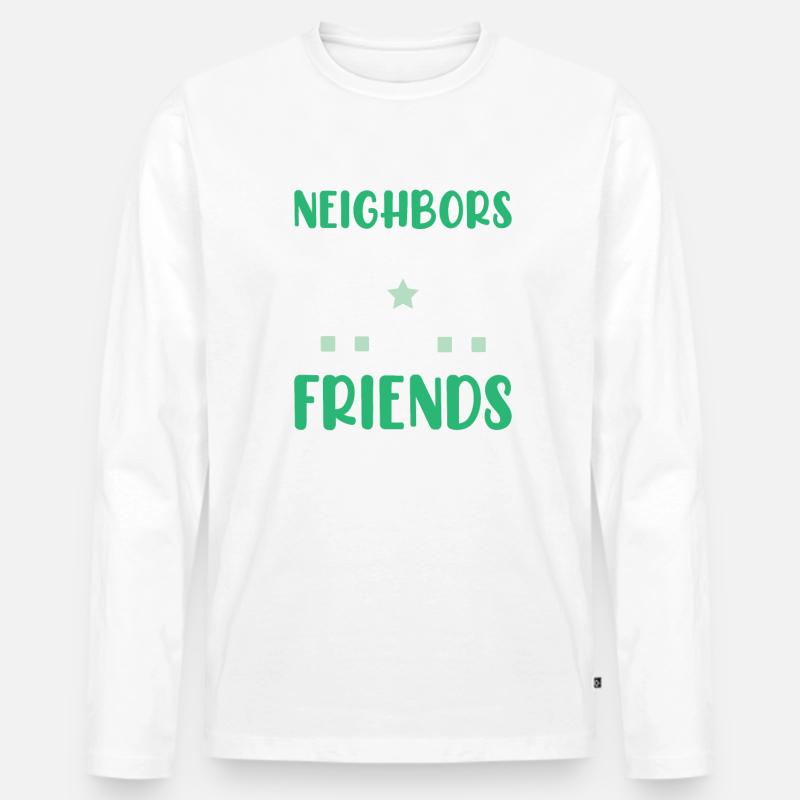 Nachbarn durch Zufall - Männer Premium Bio Langarmshirt - Weiß