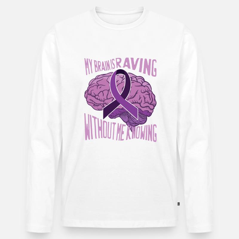 Lustiges Epilepsiebewusstsein - Männer Premium Bio Langarmshirt - Weiß