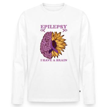 Epilepsy Is Proof - Men's Premium Organic Long Sleeve Shirt - white - Front - Nico (187cm)
