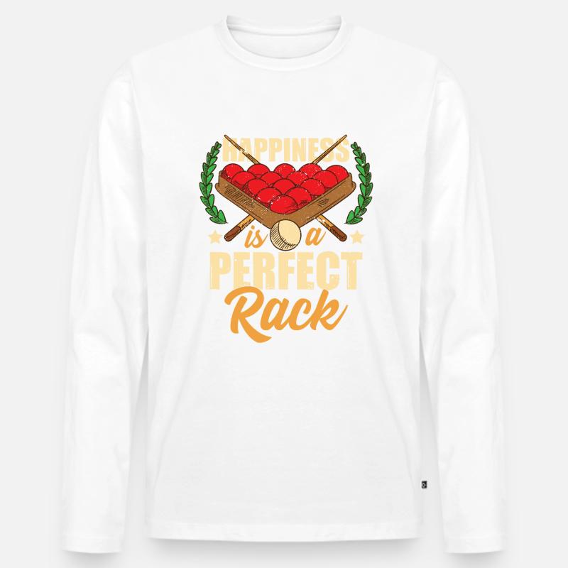Snooker lustig - Männer Premium Bio Langarmshirt - Weiß