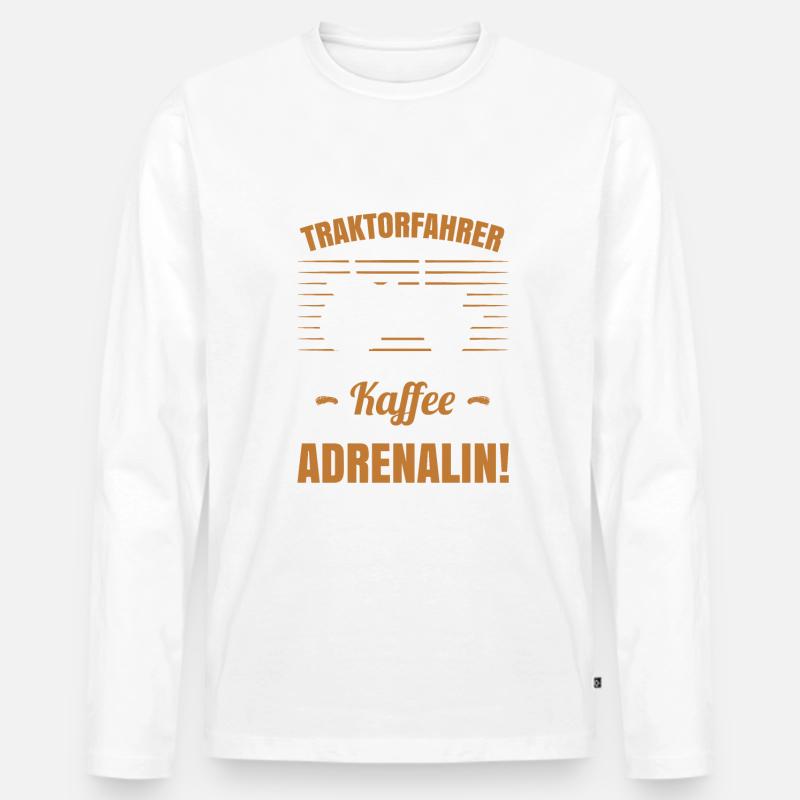 Ich Bin Ein Traktorfahrer - Männer Premium Bio Langarmshirt - Weiß