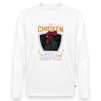 The Chicken Coop - Men's Premium Organic Long Sleeve Shirt - white - Front - Nico (187cm)