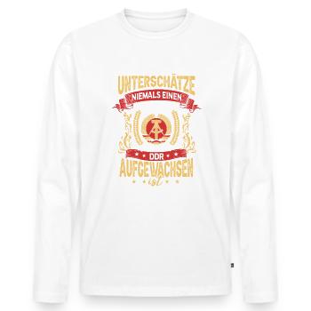 DDR Opa Osten Ostblock Männer Ostdeutschland - Männer Premium Bio Langarmshirt - Weiß - Vorne - Nico (187cm)