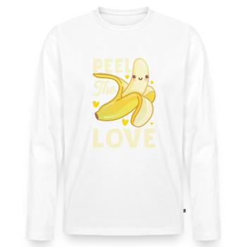 Schälen Sie die Liebe - Männer Premium Bio Langarmshirt - Weiß - Vorne - Nico (187cm)