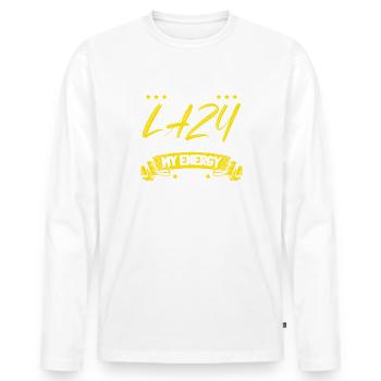 Papa-Witz - Männer Premium Bio Langarmshirt - Weiß - Vorne - Nico (187cm)