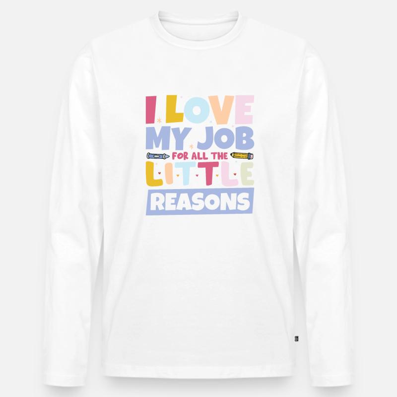 Schullehrer - Männer Premium Bio Langarmshirt - Weiß