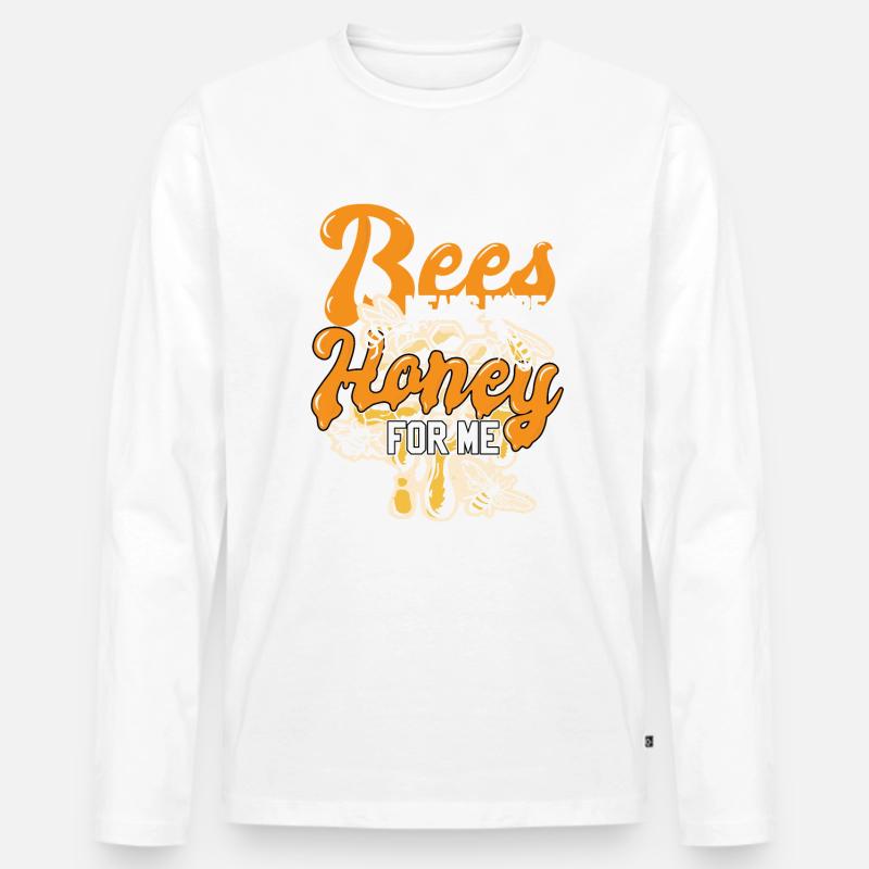 Lustiger Imker-Humor - Männer Premium Bio Langarmshirt - Weiß