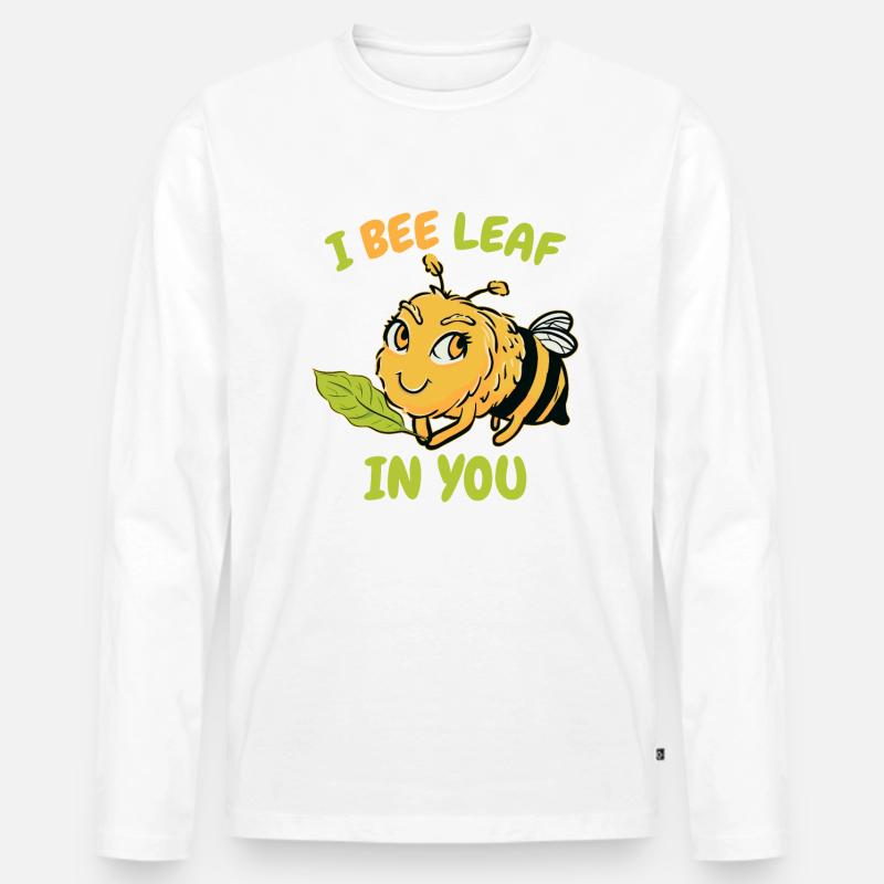 Ich Bienenblatt in dir - Männer Premium Bio Langarmshirt - Weiß