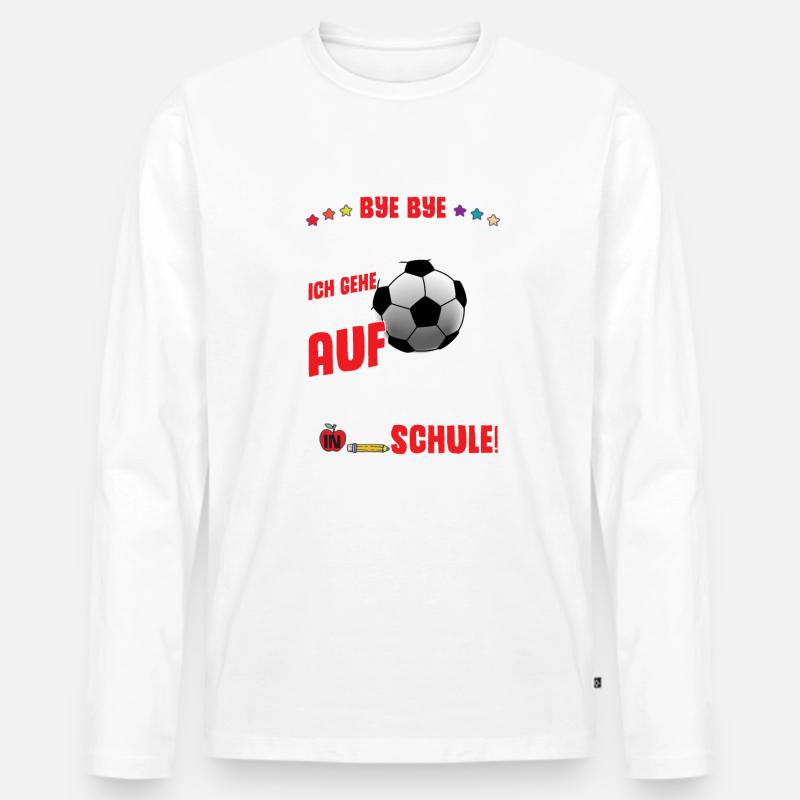 Fußball Einschulung 1. Klasse - Männer Premium Bio Langarmshirt - Weiß