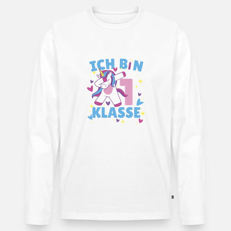 Grundschule Kindergarten Einschulung - Männer Premium Bio Langarmshirt - Weiß