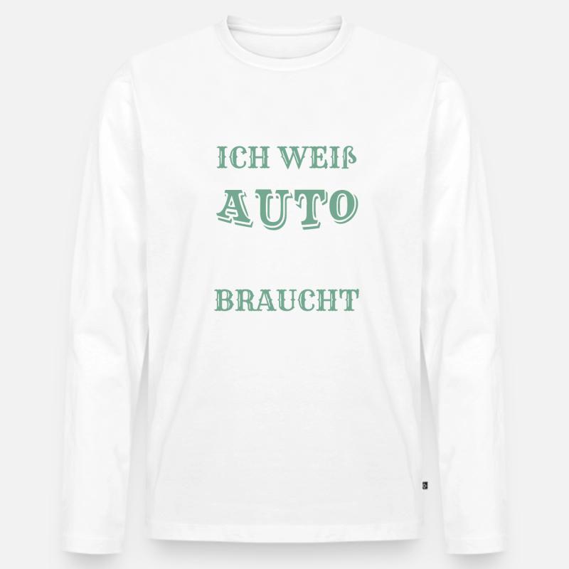Schrauber Mechaniker Sprüche - Männer Premium Bio Langarmshirt - Weiß