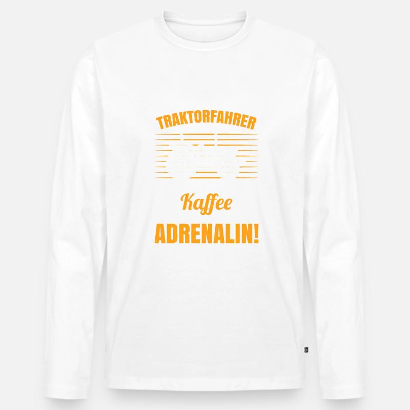 Ich bin Traktorfahrer - Männer Premium Bio Langarmshirt - Weiß