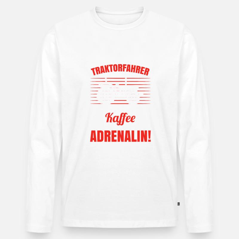Traktor Sprüche Lustig - Männer Premium Bio Langarmshirt - Weiß