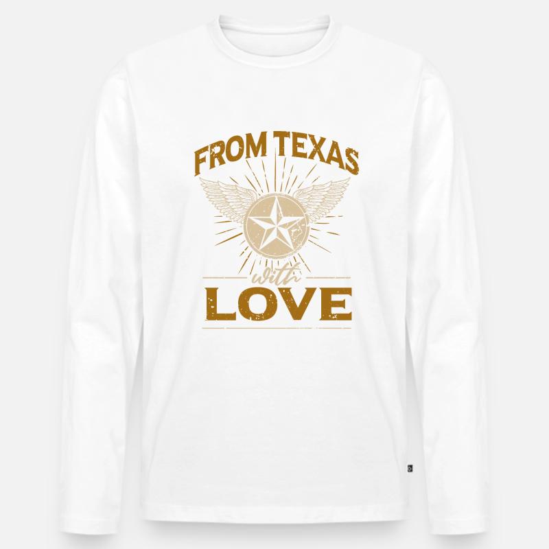 Lone Star Texas - Männer Premium Bio Langarmshirt - Weiß