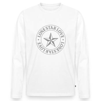 Lone Star Love - Men's Premium Organic Long Sleeve Shirt - white - Front - Nico (187cm)