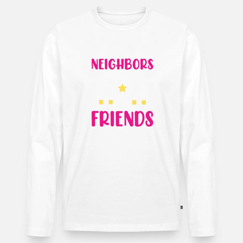 Nachbarin Nachbarschaft Dorf - Männer Premium Bio Langarmshirt - Weiß