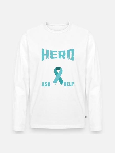 PTSD Awareness Month - Men's Premium Organic Long Sleeve Shirt - white