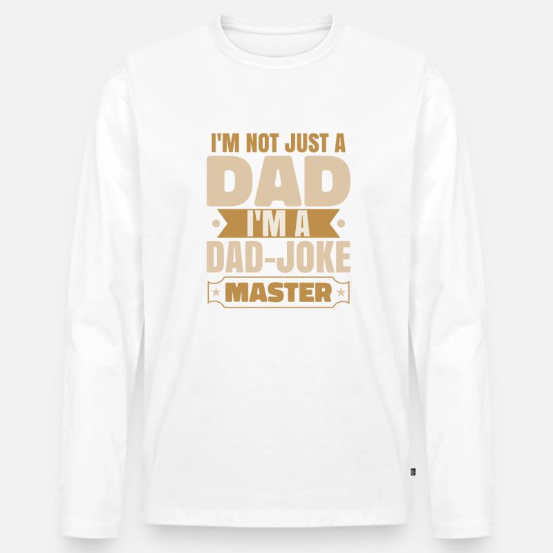 Ich bin ein Papa-Witze-Meister - Männer Premium Bio Langarmshirt - Weiß