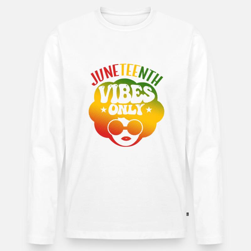 Nur Juneteenth-Vibes - Männer Premium Bio Langarmshirt - Weiß
