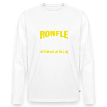Poids Lourd - T-shirt manches longues Premium bio Homme - blanc - Devant - Nico (187cm)