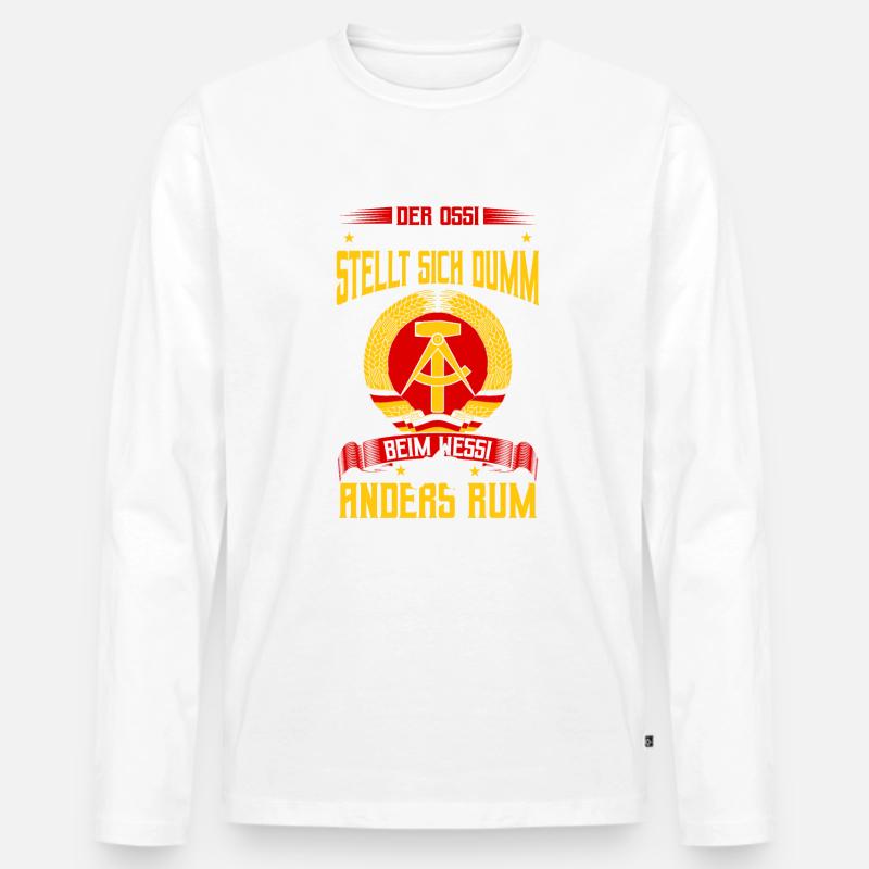 Ostossi Heimat Ostalgie Osten - Männer Premium Bio Langarmshirt - Weiß
