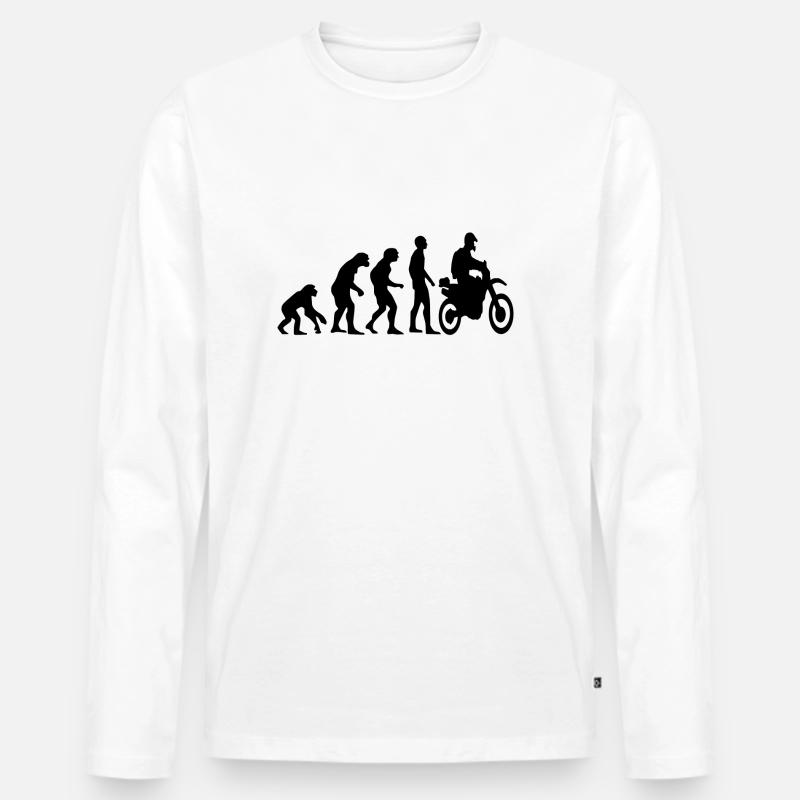 Human Evolution Enduro - Männer Premium Bio Langarmshirt - Weiß