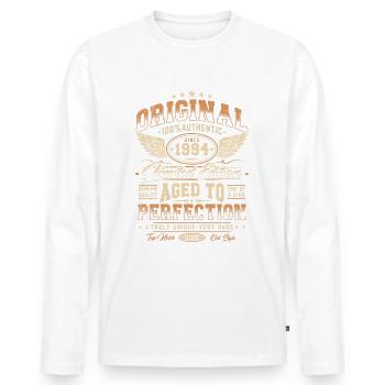 Original 1994 Vintage Born Cadeau d’anniversaire - T-shirt manches longues Premium bio Homme - blanc - Devant - Nico (187cm)