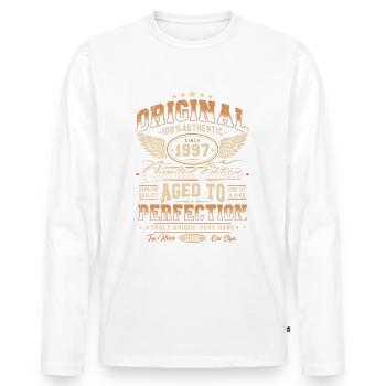 Original 1997 Vintage Born Cadeau d’anniversaire - T-shirt manches longues Premium bio Homme - blanc - Devant - Nico (187cm)