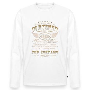 Oldtimer Baujahr 1966 Jahrgang Geburtstag Geschenk - Männer Premium Bio Langarmshirt - Weiß - Vorne - Nico (187cm)