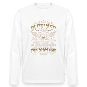 Oldtimer Baujahr 2005 Jahrgang Geburtstag Geschenk - Männer Premium Bio Langarmshirt - Weiß - Vorne - Nico (187cm)