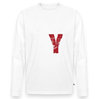 boah ey weiss rot - Männer Premium Bio Langarmshirt - Weiß - Vorne - Nico (187cm)