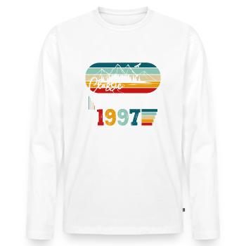 Original Juni Jahrgang 1997 25. Geburtstag Herren - Männer Premium Bio Langarmshirt - Weiß - Vorne - Nico (187cm)