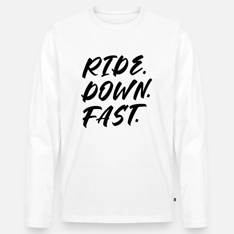 Ride Down Fast - Männer Premium Bio Langarmshirt - Weiß