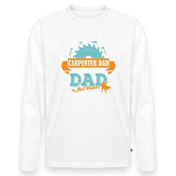 Schreiner Vater cooler Papa - Männer Premium Bio Langarmshirt - Weiß - Vorne - Nico (187cm)