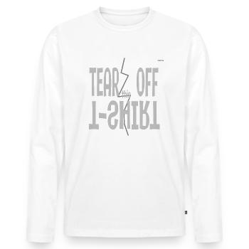 Tear off tee - Men's Premium Organic Long Sleeve Shirt - white - Front - Nico (187cm)