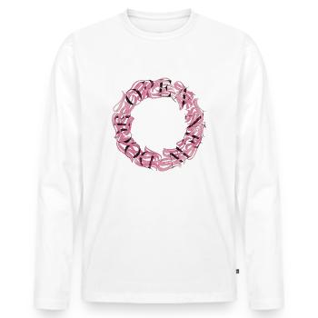 Open New Door - Männer Premium Bio Langarmshirt - Weiß - Vorne - Nico (187cm)