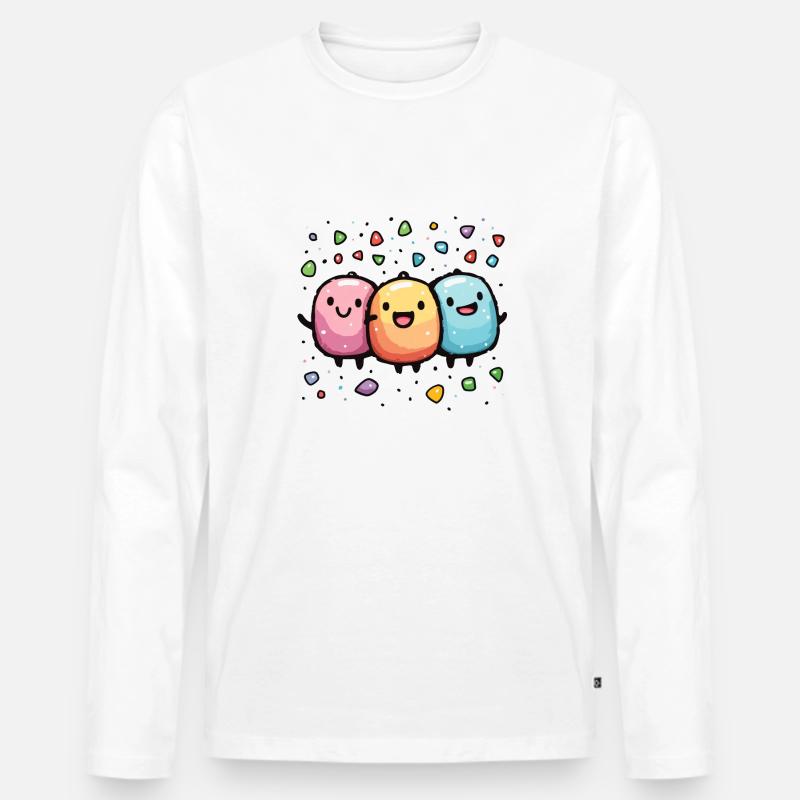 Fasnachtsfreude mit Konfetti - Männer Premium Bio Langarmshirt - Weiß