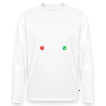 Le running m'appelle je dois y aller - T-shirt manches longues Premium bio Homme - blanc - Devant - Nico (187cm)
