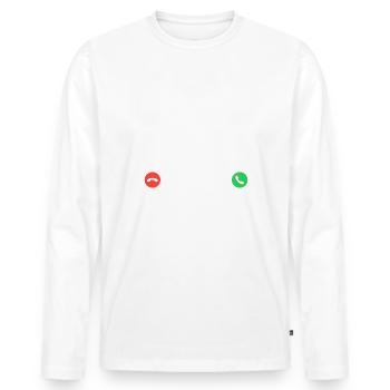Ma moto m'appelle je dois y aller - T-shirt manches longues Premium bio Homme - blanc - Devant - Nico (187cm)