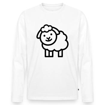sheep - Men's Premium Organic Long Sleeve Shirt - white - Front - Nico (187cm)