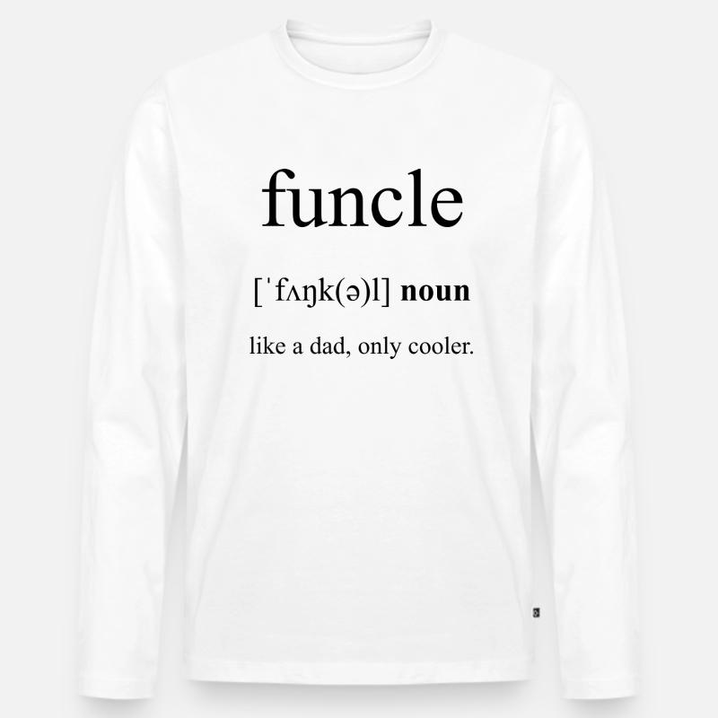 Funcle | Onkel Definition Dictionary - Männer Premium Bio Langarmshirt - Weiß