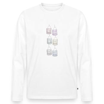 Schicht im Schacht (Kauenkorb) - Männer Premium Bio Langarmshirt - Weiß - Vorne - Nico (187cm)