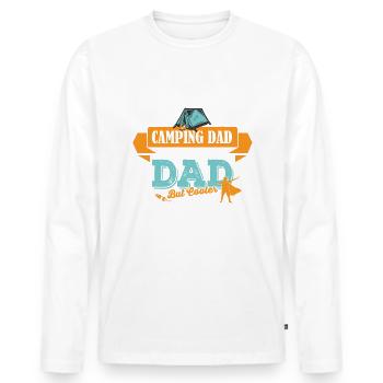 Camping Vater Papa cooler - Männer Premium Bio Langarmshirt - Weiß - Vorne - Nico (187cm)