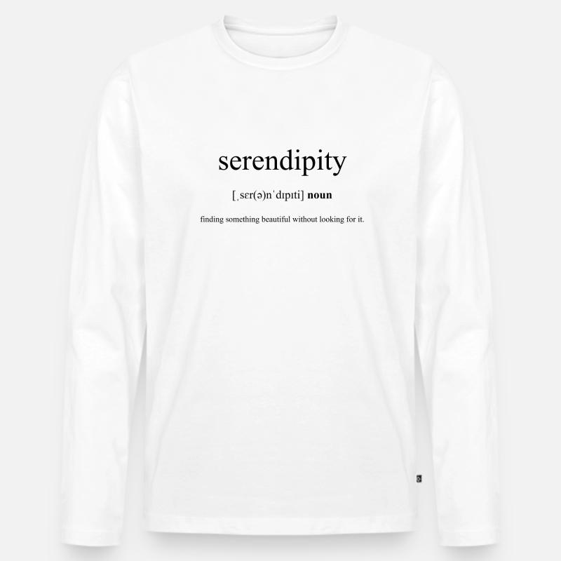 Serendipity (Entdeckung) Definition Dictionary - Männer Premium Bio Langarmshirt - Weiß