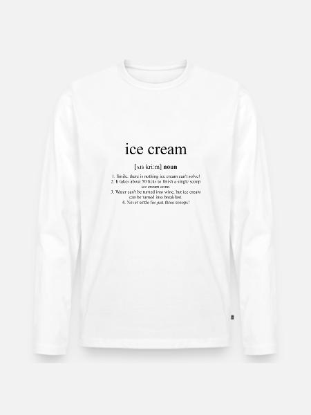 Crème Glacée - T-shirt manches longues Premium bio Homme - blanc