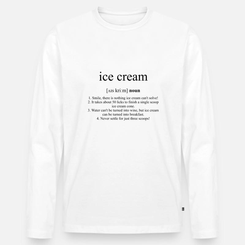 Ice Cream (Eis) - Männer Premium Bio Langarmshirt - Weiß